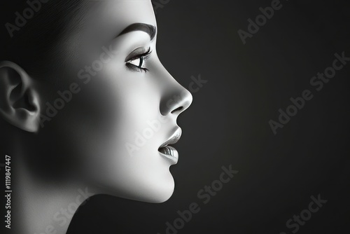 Elegant Woman in Minimalist Profile View