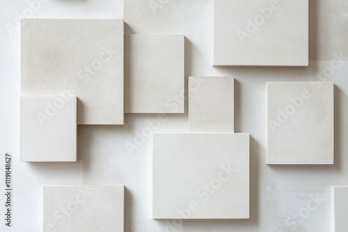 Wallpaper Mural Abstract White Shapes on Soft Light Background Torontodigital.ca