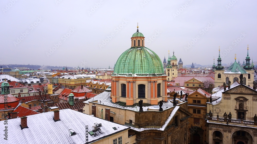 Obraz premium Prague city center in winter