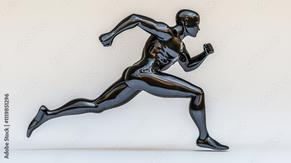 A sleek, black metallic figure in a running pose, symbolizing speed and athleticism. A sleek, black metallic figure in a running pose, symbolizing speed and athleticism.