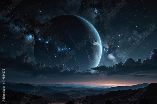 Stunning 3D Rendering of a Dark Earth Floating in Space