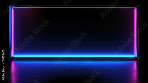 Wallpaper Mural Vibrant Neon Light Frame with Glowing Edges in Dark Environment Setting Torontodigital.ca