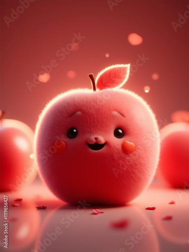 cute and adorable apple fruit characters