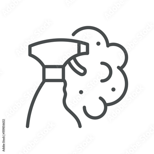 Chemical Spray Pollution Icon. Vector Thin Line Symbol of Toxic Spraying and Air Contamination, Environmental and Health Awareness Design