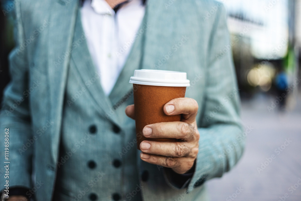 Closeup, business and man with coffee, takeaway and consultant with espresso, latte and energy for job. Person, hand and employee with morning tea, agent and entrepreneur with cappuccino and worker. Closeup, business and man with coffee, takeaway and consultant with espresso, latte and energy for job. Person, hand and employee with morning tea, agent and entrepreneur with cappuccino and worker.