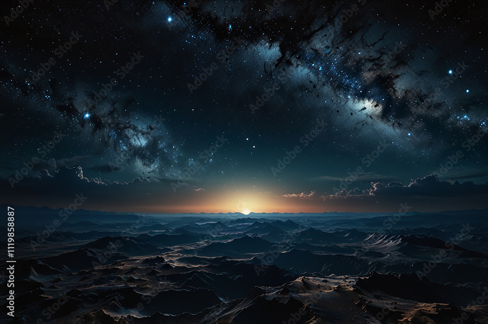 Stunning 3D Rendering of a Dark Earth Floating in Space