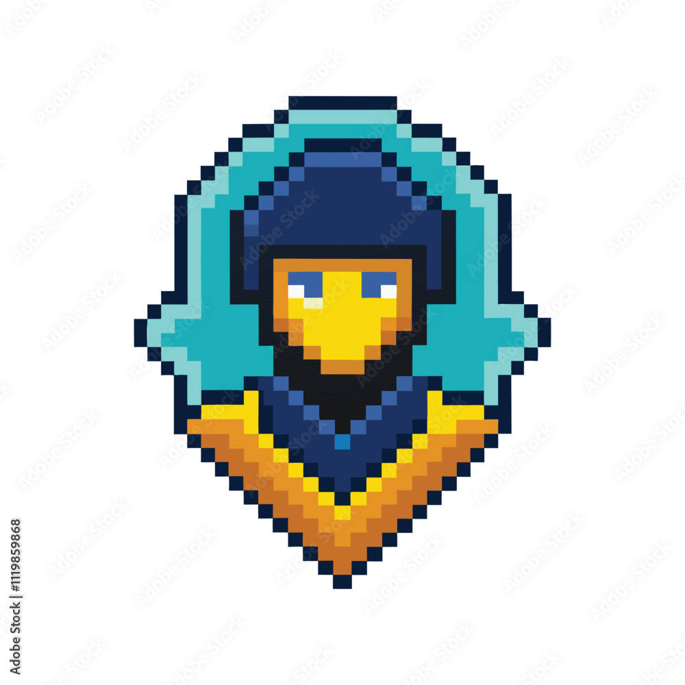 Fototapeta premium unique modern pixel art app website icon logo vector art design