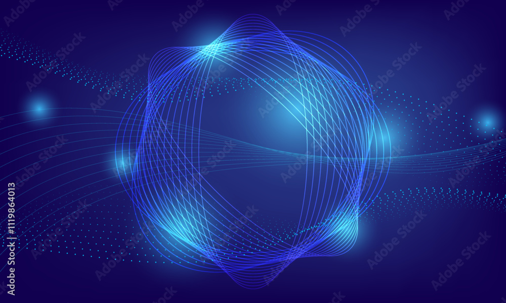 blue lines circles high technology circuit networking abstract background blue lines circles high technology circuit networking abstract background