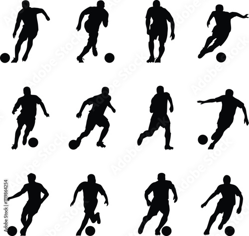 Silhouettes of Indoor Soccer Players	
