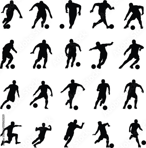 Wallpaper Mural Silhouettes of Indoor Soccer Players	 Torontodigital.ca