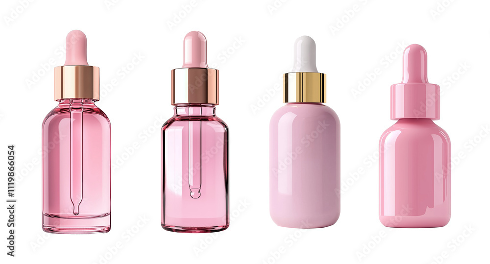Pink Glass Dropper Bottle for Skincare and Serum Set Pink Glass Dropper Bottle for Skincare and Serum Set