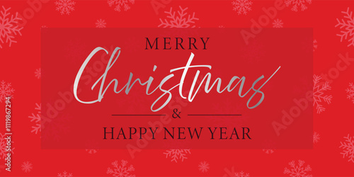 Obraz na płótnie Christmas and New Year typographical on red background with Gold glitter texture. Vector illustration for golden shimmer background. Xmas card. Vector Illustration. w salonie
