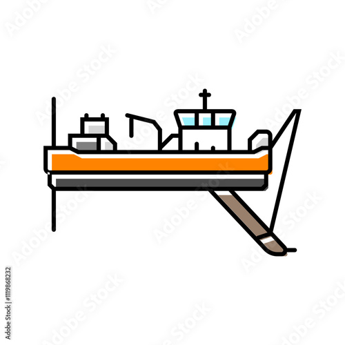 dredger ship color icon vector. dredger ship sign. isolated symbol illustration