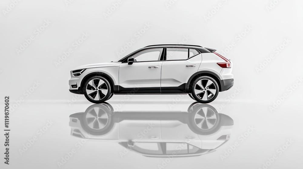 A sleek white SUV displayed against a minimalist background, emphasizing its design features. A sleek white SUV displayed against a minimalist background, emphasizing its design features.