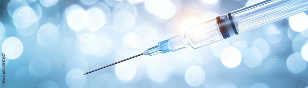 Close-up of a syringe with a blurred blue background, highlighting medical supplies. Close-up of a syringe with a blurred blue background, highlighting medical supplies.