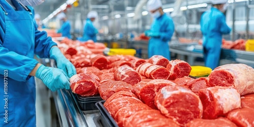 Meat processing techniques in a modern factory industry insights quality control production line professional perspective photo