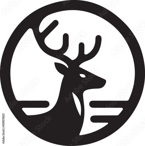 deer icon minimal silhouette style vector art illustration on a white background.
