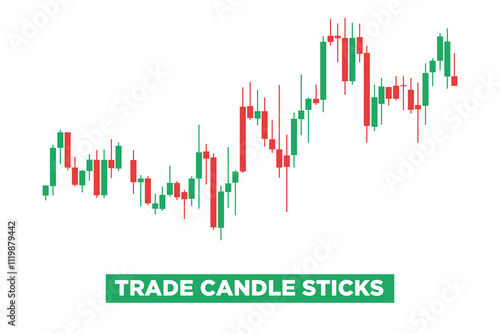 Business candle stick graph chart of stock market investment trading on white background design.