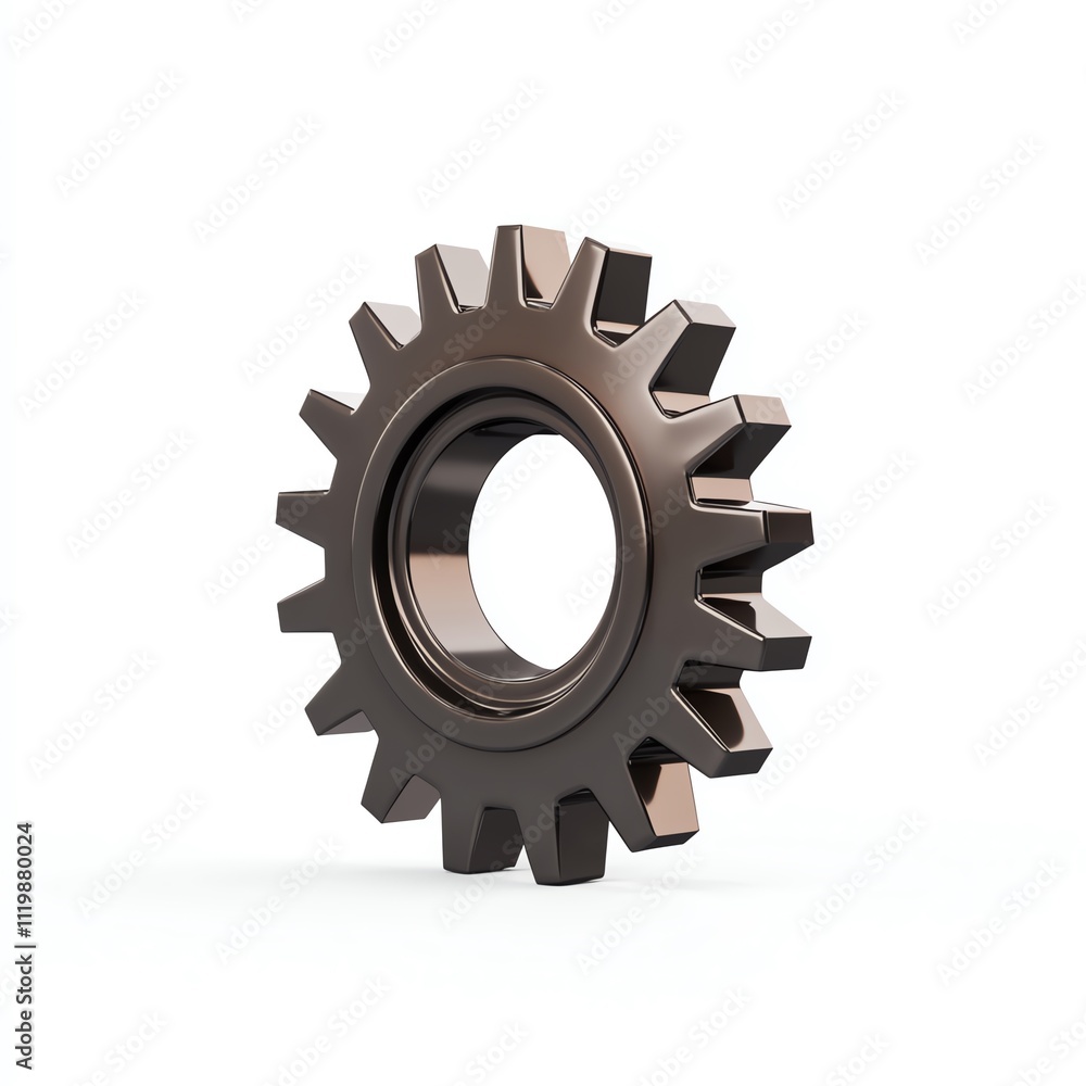 A shiny, metallic gear with distinct teeth and a central hole, symbolizing machinery and engineering concepts. A shiny, metallic gear with distinct teeth and a central hole, symbolizing machinery and engineering concepts.
