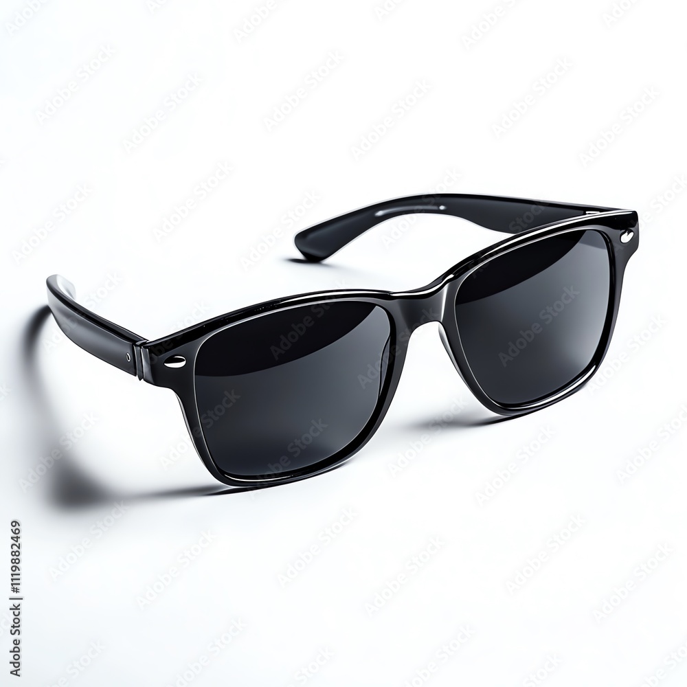 A Pair of Stylish Sunglasses on a White Background A Pair of Stylish Sunglasses on a White Background