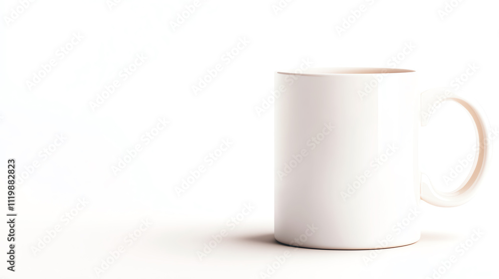 Obraz premium A simple, elegant white mug isolated on a clean, bright background.