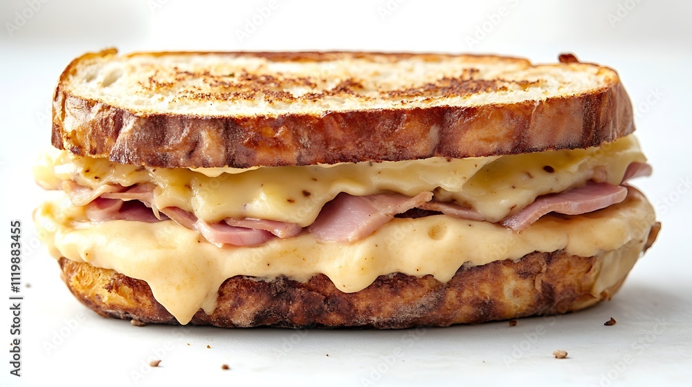 Sandwich Croque Monsieur isolated on white background Sandwich Croque Monsieur isolated on white background