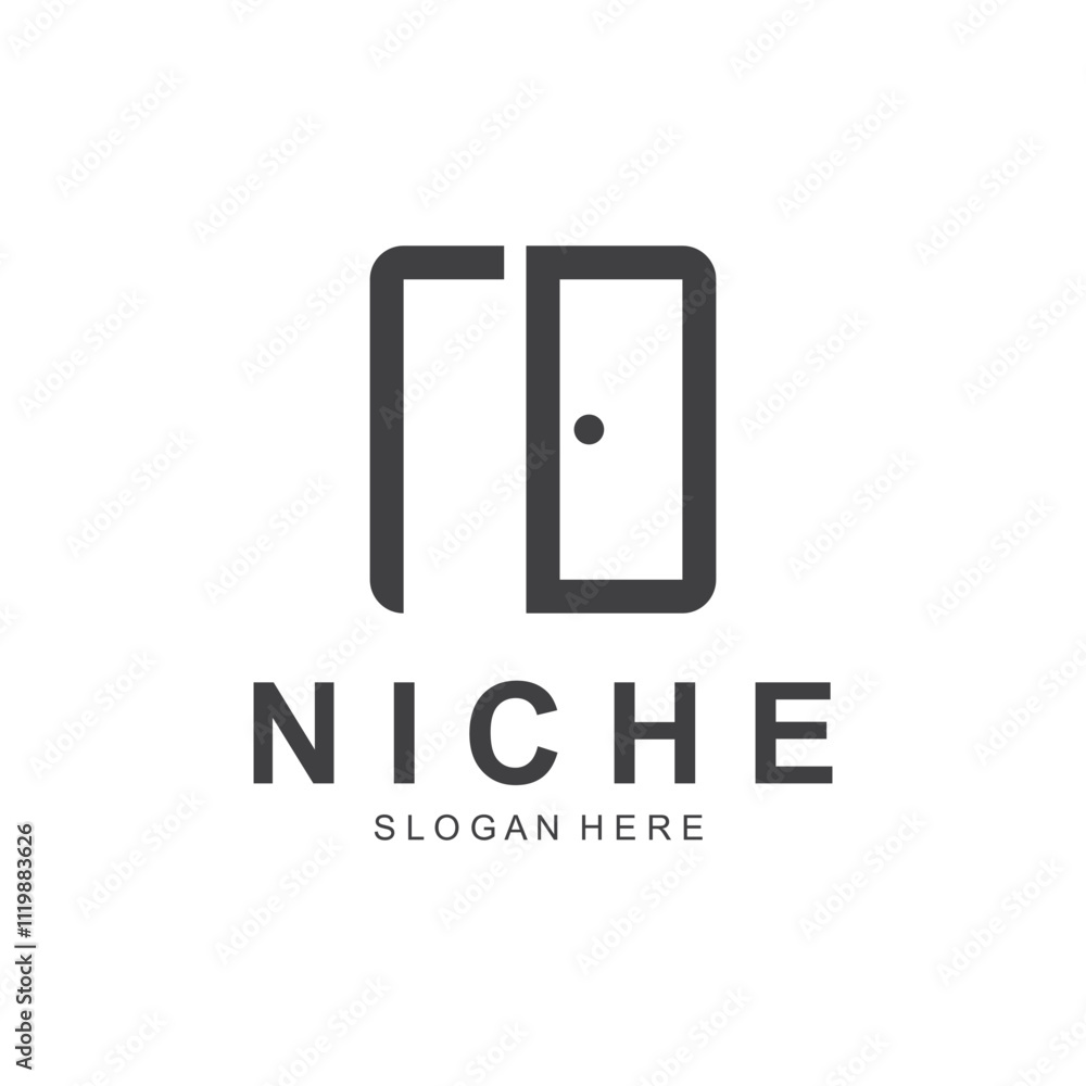 Minimalist door logo vector design Minimalist door logo vector design