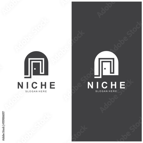 Minimalist door logo vector design