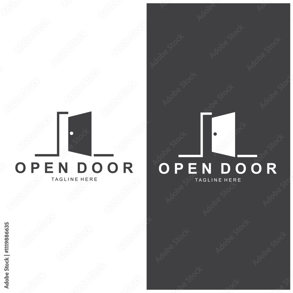 Minimalist door logo vector design Minimalist door logo vector design