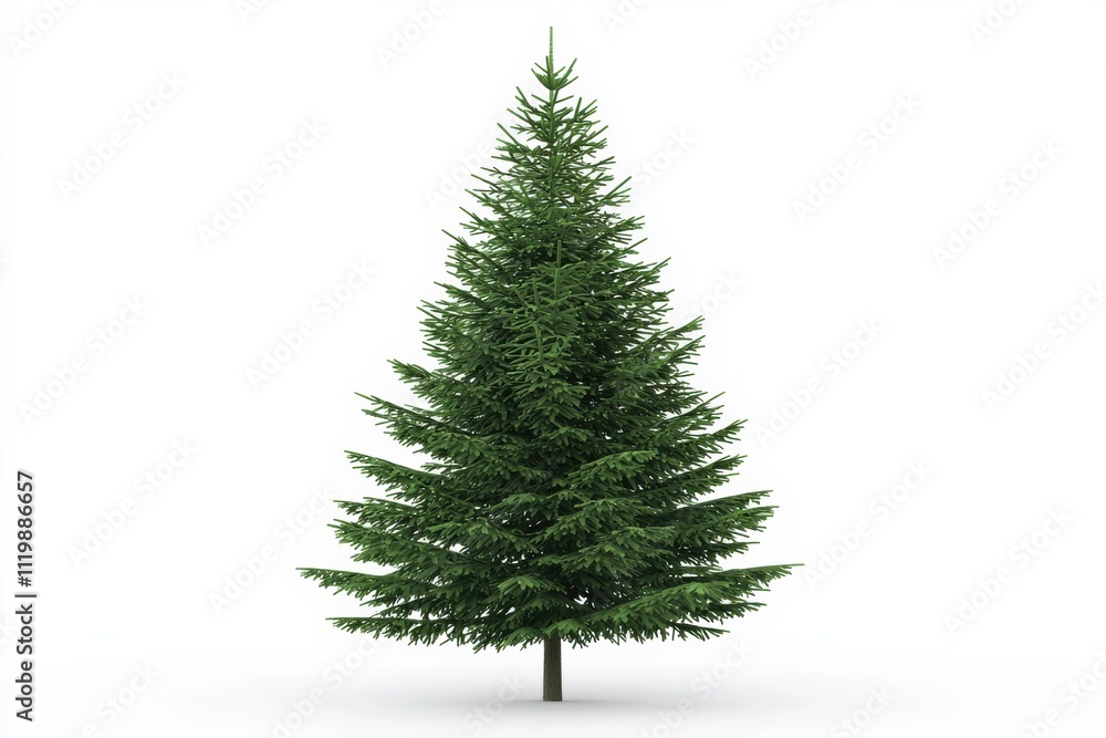 Obraz premium A Majestic Evergreen Spruce Tree Isolated on White Background A Perfect Symbol of Nature's Beauty and Holiday Cheer