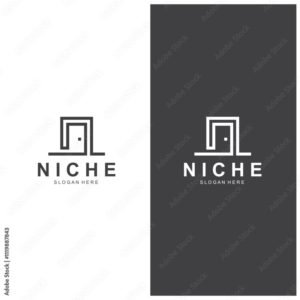 Obraz premium Minimalist door logo vector design