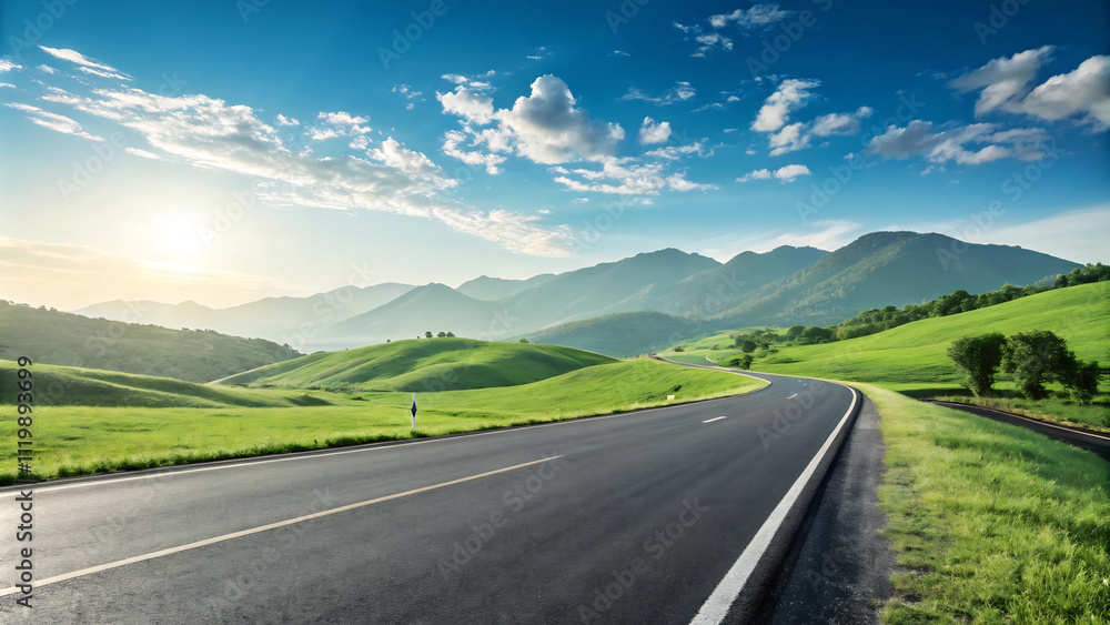 Naklejka premium road in mountains42