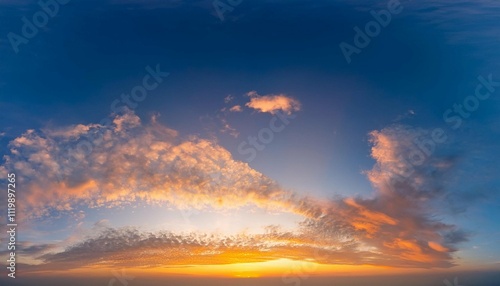 beautiful luxury soft gradient orange gold clouds and sunlight on the blue sky perfect for the background take in everning twilight large size high definition landscape photo