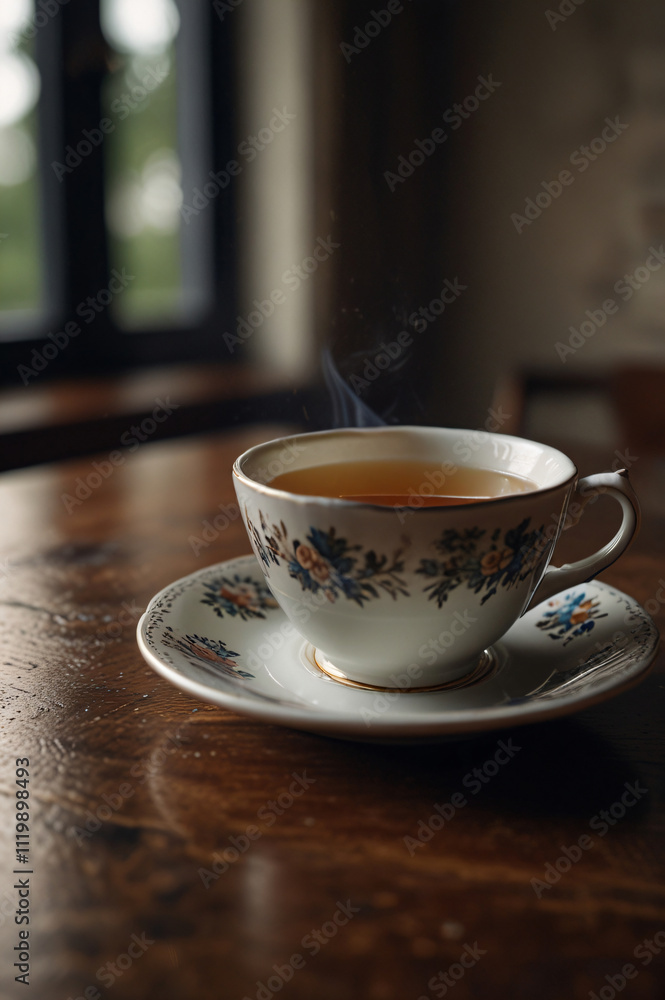 Indulging in afternoon tea with red tea and desserts. Indulging in afternoon tea with red tea and desserts.