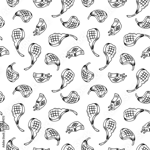 Beef Meat Pattern background. doodle steak pattern background. doodle meat pattern background.