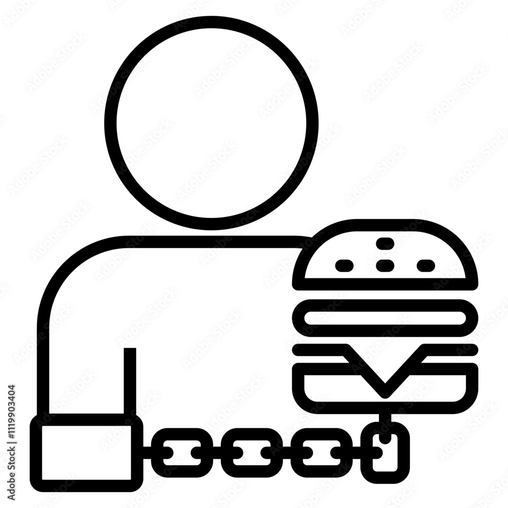 Fototapeta premium Food addiction single icon