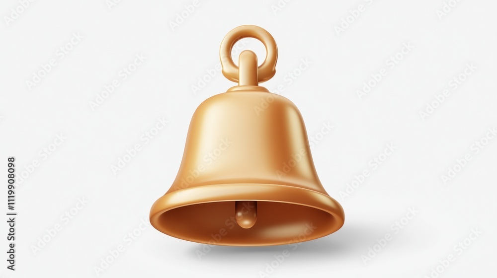 A shiny golden bell with a loop for hanging, often used as a symbol of celebration or alert. A shiny golden bell with a loop for hanging, often used as a symbol of celebration or alert.