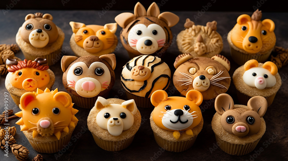 Fototapeta premium Muffin a forma di animalini.