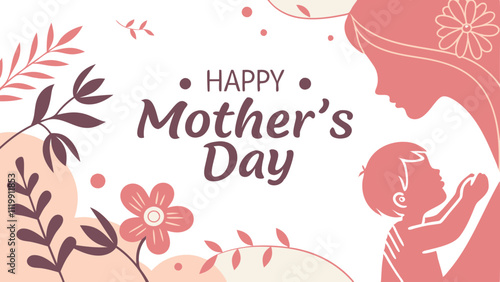 Celebrate Mother's Day with a vibrant vector design showcasing love and gratitude between a mother and child