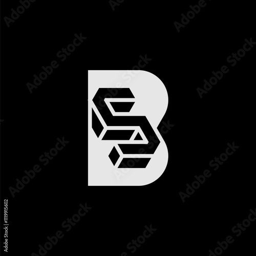 Letter BS or B5 Logo, Letter B with S combination, suitable for brand and company logos, vector illustration