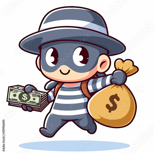 illustration of a man with a full of money
