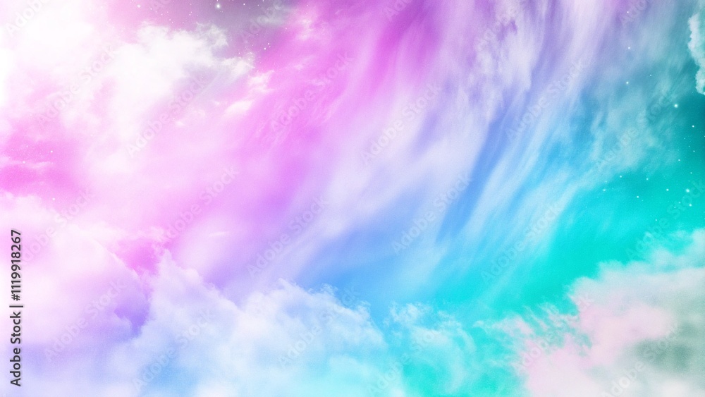 Cloud and sky with a pastel colored background, abstract sky background in sweet color, panoramic mock-up image. Pastel colored sky with fluffy clouds. Hand drawn watercolor stain Cloud and sky with a pastel colored background, abstract sky background in sweet color, panoramic mock-up image. Pastel colored sky with fluffy clouds. Hand drawn watercolor stain