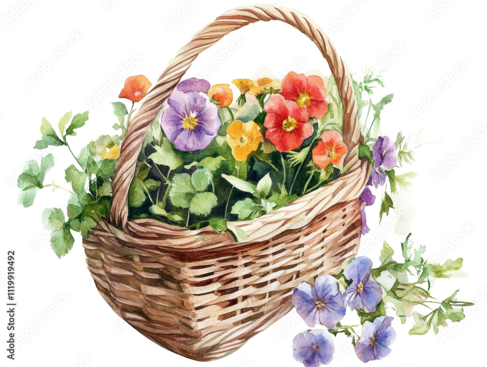 Obraz premium Garden harvest watercolor illustration isolated on transparent background