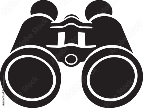 A black binocular silhouette icon art and illustration