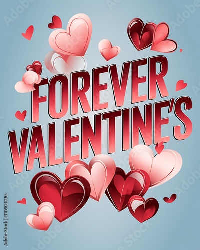 Forever Valentines Hearts Romantic Love Design photo