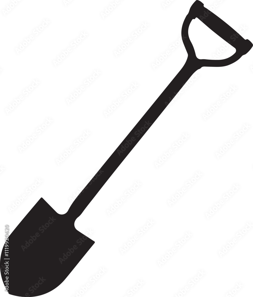 Shovel silhouette vector icon illustration and element 
