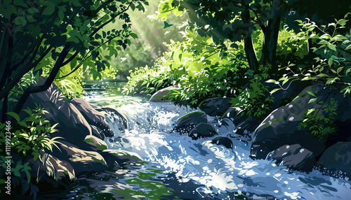Listening to the soothing sounds of a flowing stream, with sunlight dappling through the trees, I felt connected to nature and experienced a serene calmness within