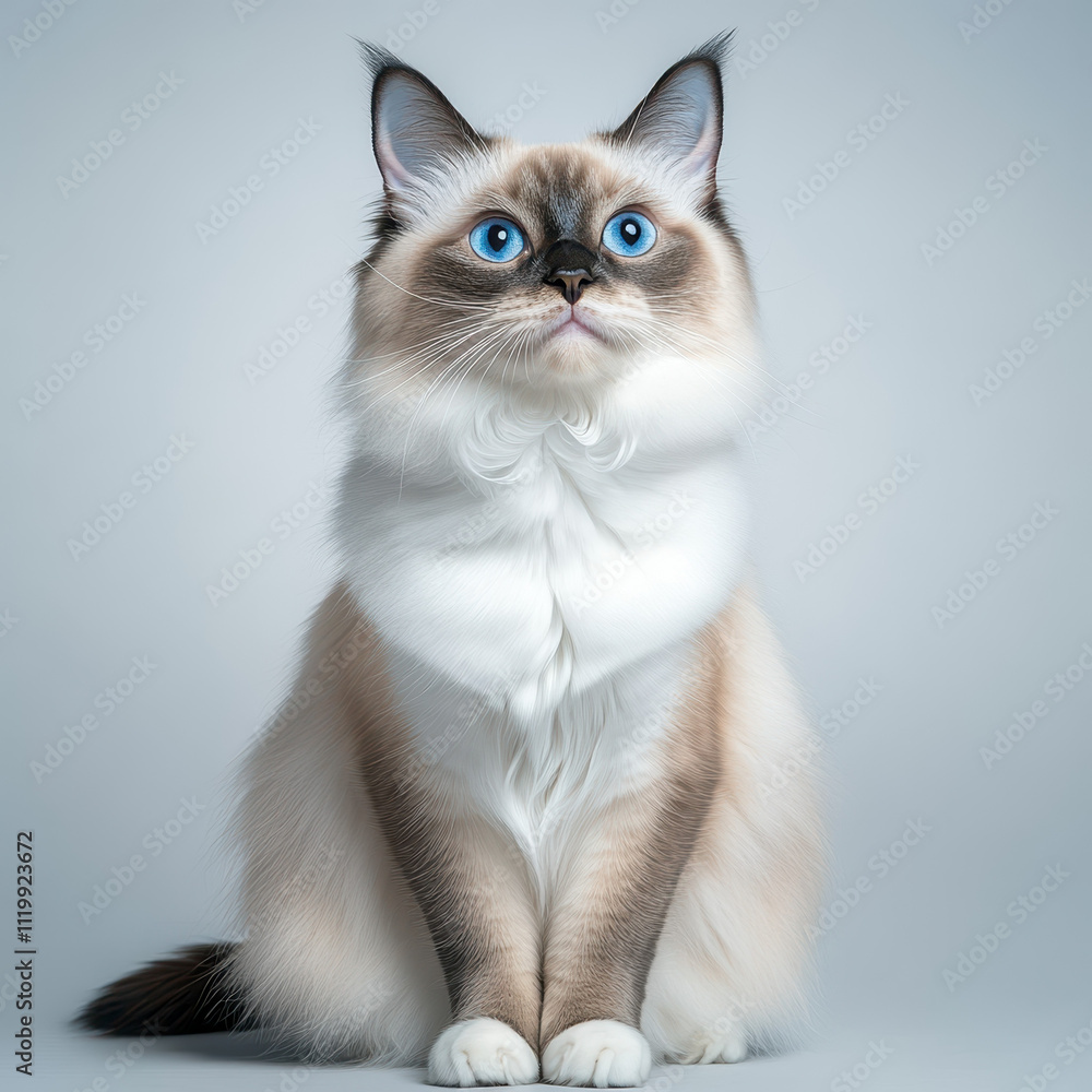 sleek Siamese cat with striking blue eyes sitting upright gracefully sleek Siamese cat with striking blue eyes sitting upright gracefully