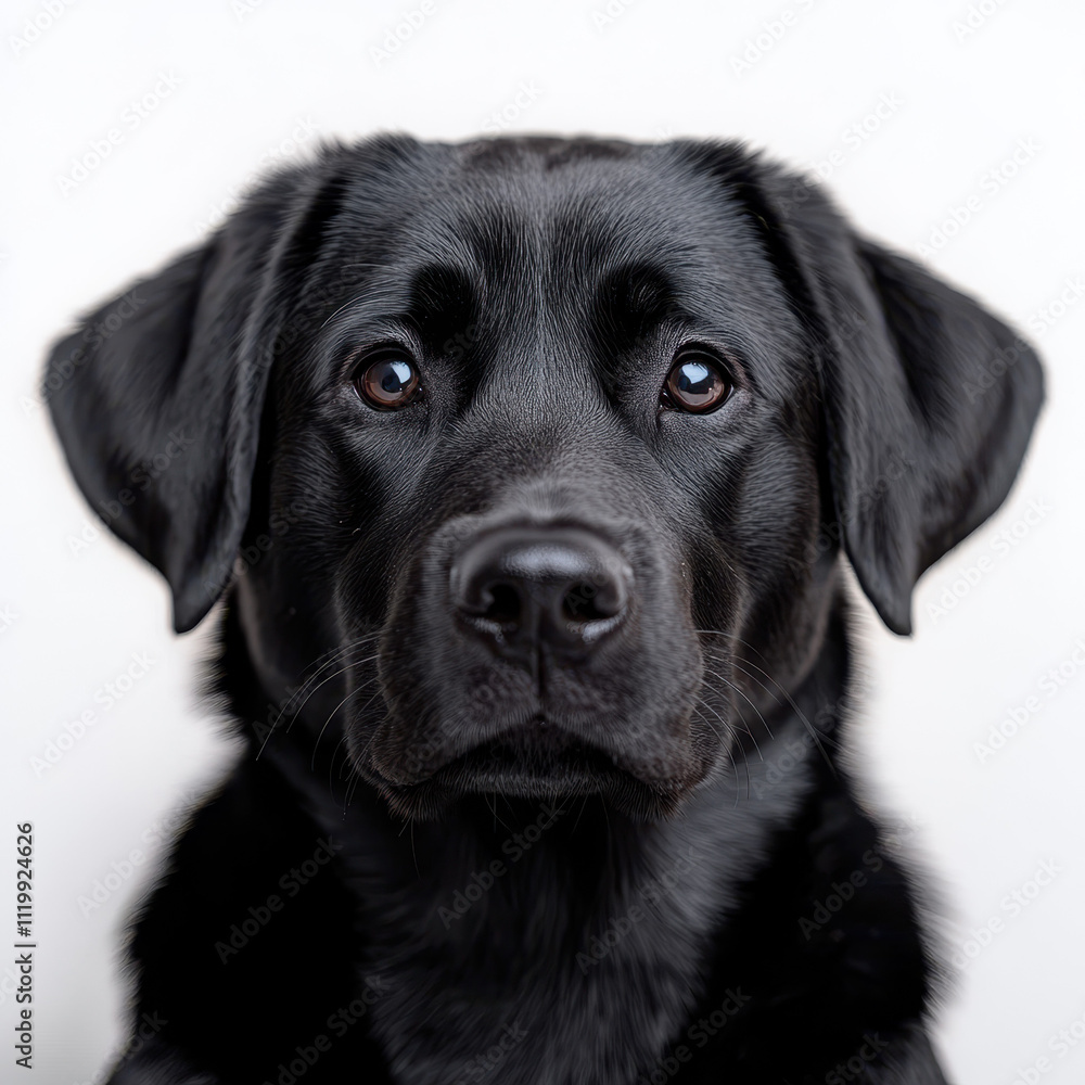 sleek black Labrador with expressive eyes, showcasing elegance and charm sleek black Labrador with expressive eyes, showcasing elegance and charm