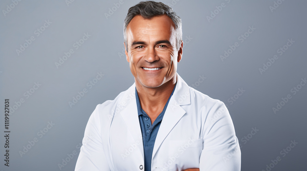 A male dermatologist in a clean, bright clinic, working under clinical lighting with a sterile background.
A male dermatologist in a clean, bright clinic, working under clinical lighting with a sterile background.